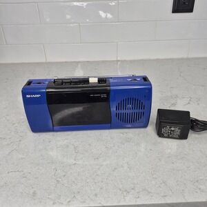 Vintage Sharp QT-F10 Am/FM Radio Cassette Player Recorder Blue Working